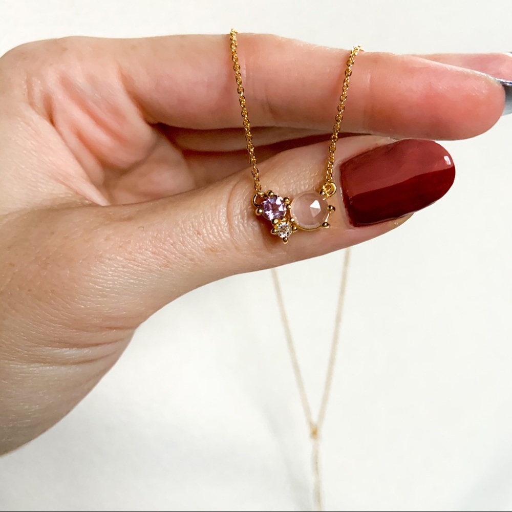 ❣️SOLD❣️18K Rose Gold Amethyst & Quartz Necklace